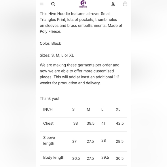 NWT Buddhaful Men's Hive Hoodie - Picture 3 of 16
